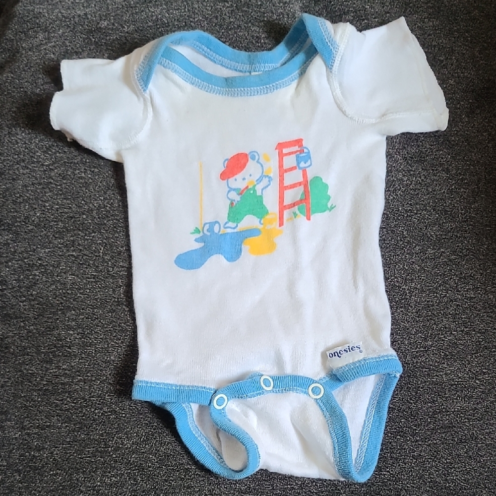 Vintage Gerber Baby Onsie Painting Bear